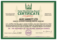 Alec Jarrett Halal certificate