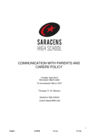Communication with parents and carers policy March 24