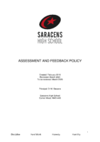 Assessment and feedback Policy March 2024
