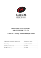 Behaviour for Learning and Discipline Policy June 2024