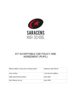 ICT Acceptable Use Policy and Agreement (PUPIL) June 2024