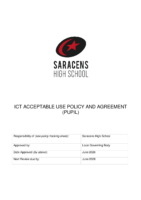 ICT Acceptable Use Policy and Agreement (PUPIL) June 2026