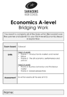 A Level Economics Summer Transition Work