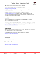 A Level Further Maths Summer Transition Work
