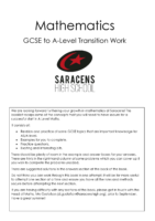 A Level Maths Summer Transition Work