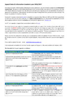 Appeal Dates and Timetable