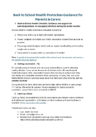 Back to School Health Protection Guidance