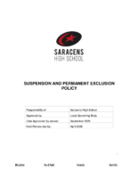 Suspension and Permanent Exclusion Policy September 2026